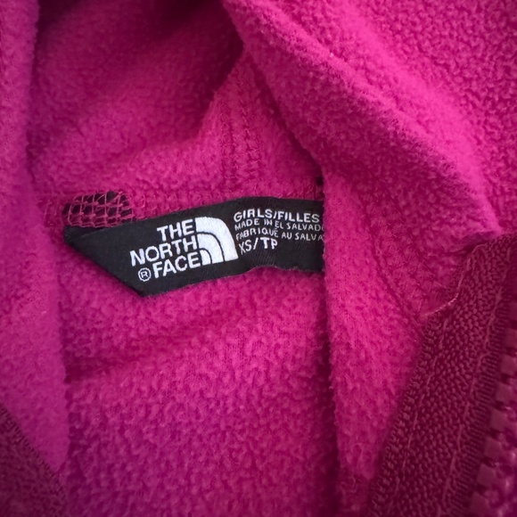 Girls North Face Hot Pink Fleece Zipper Hoodie Sz XS - Picture 5 of 5